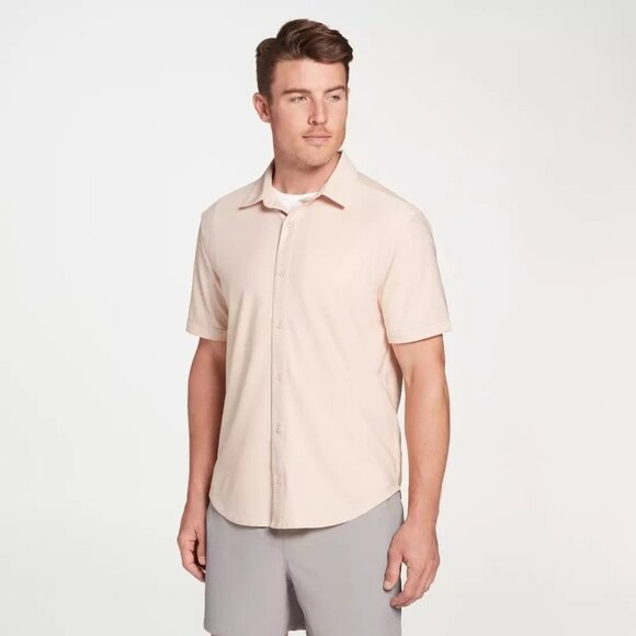NWT VRST Men's Short Sleeve Button Down Shirt in Minimal Pink Size 2X - Picture 1 of 8